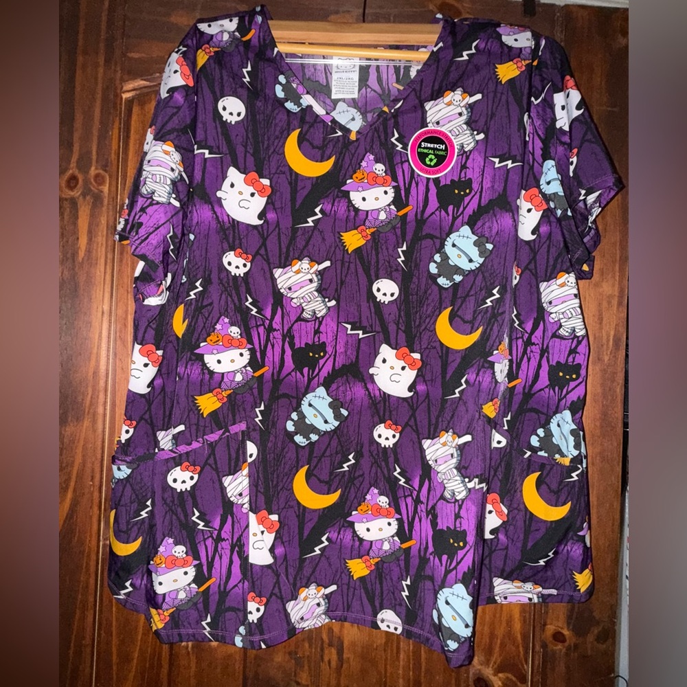 Hello Kitty Purple scrubs size 2X NWT